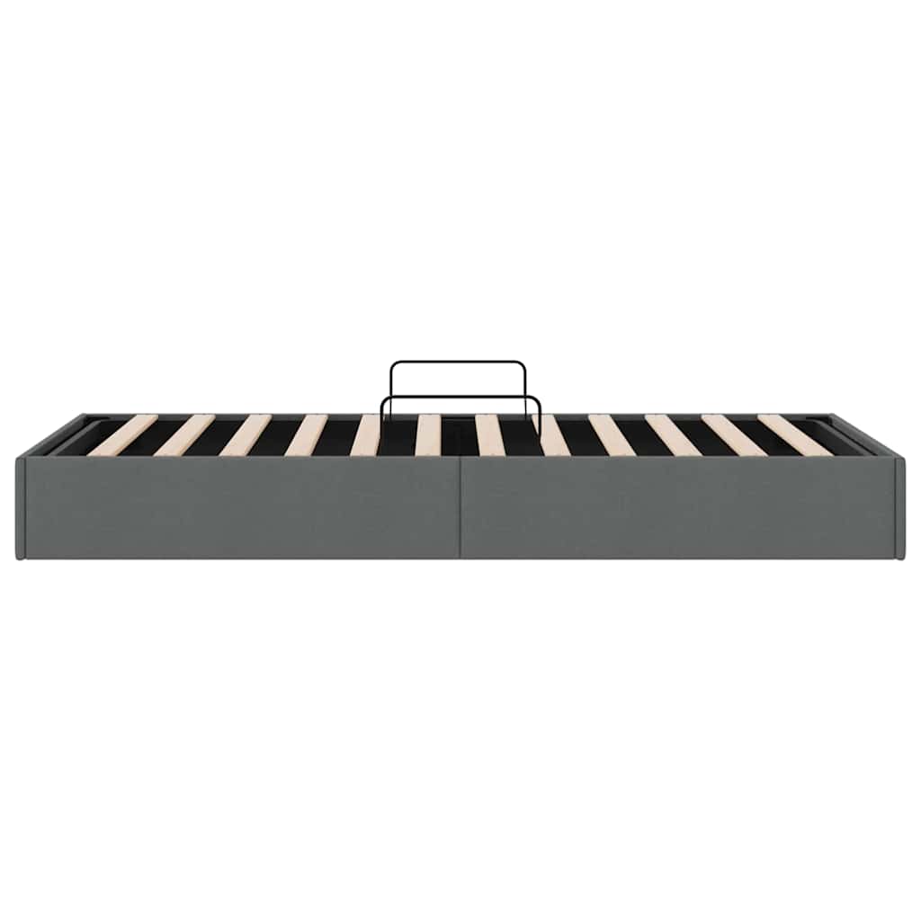 Aufbewahrungsbett mit Matratze Hellgrau 203 x 100 cm Stoff