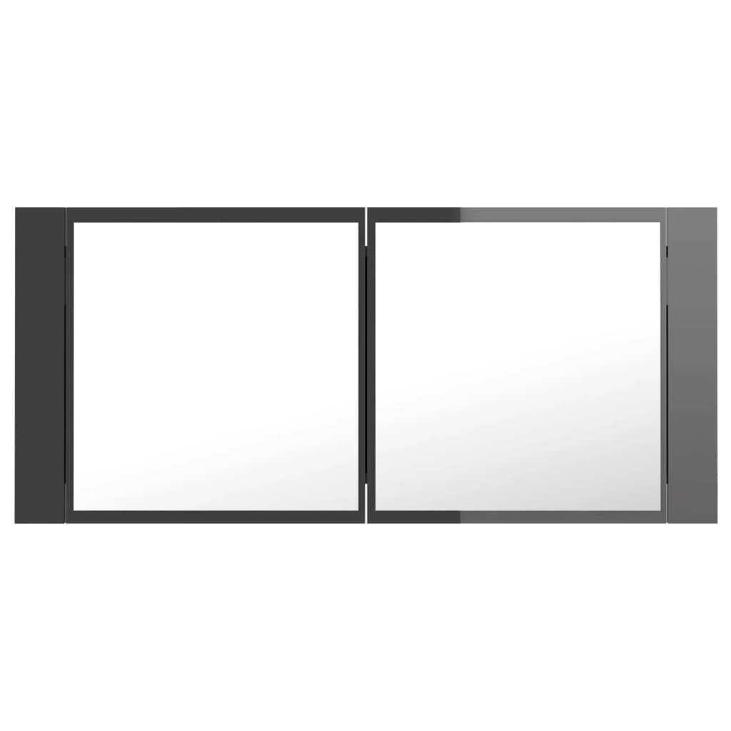 LED-Bad-Spiegelschrank Weiß 100x12x45 cm Acryl