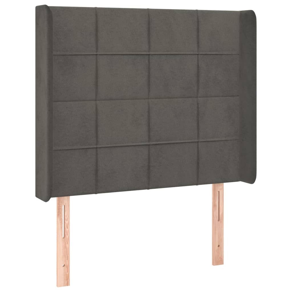 Kopfteil mit Ohren Dunkelblau 93x16x78/88 cm Samt