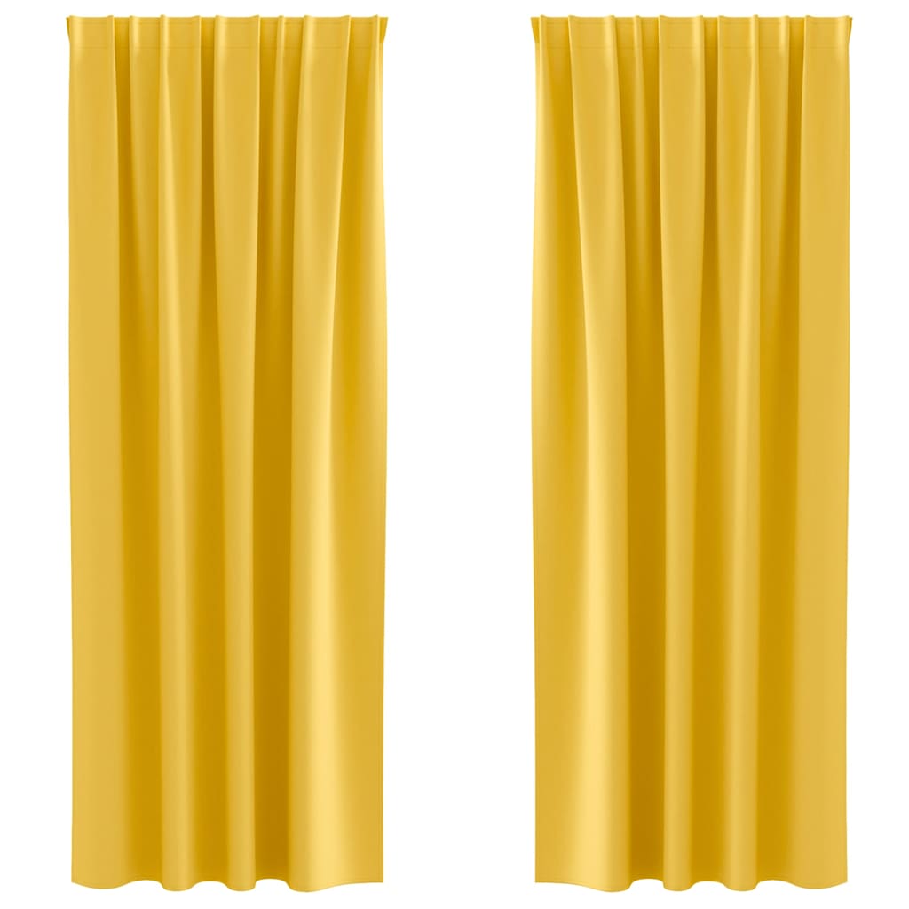 Verdunkelungs-Vorhänge mit Ringen 2 pcs Beige 140 x 140 cm