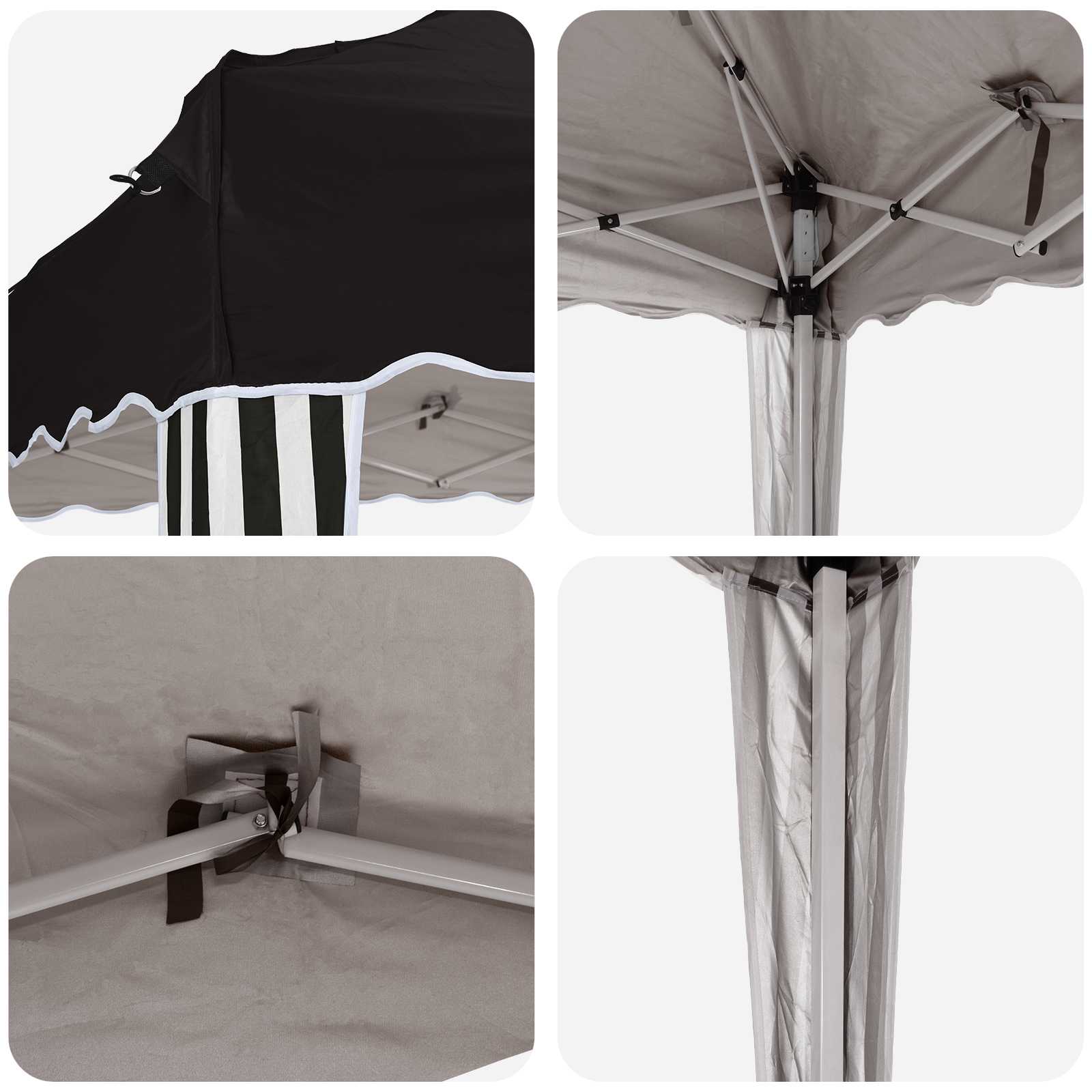 Pop-up Partyzelt 288 x 288 x 245 cm Creme Oxford-Stoff