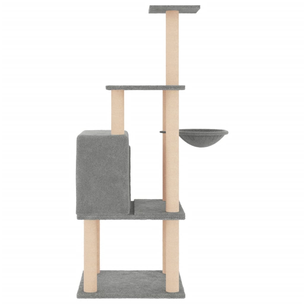 Kratzbaum mit Sisal-Kratzsäulen Creme 132 cm