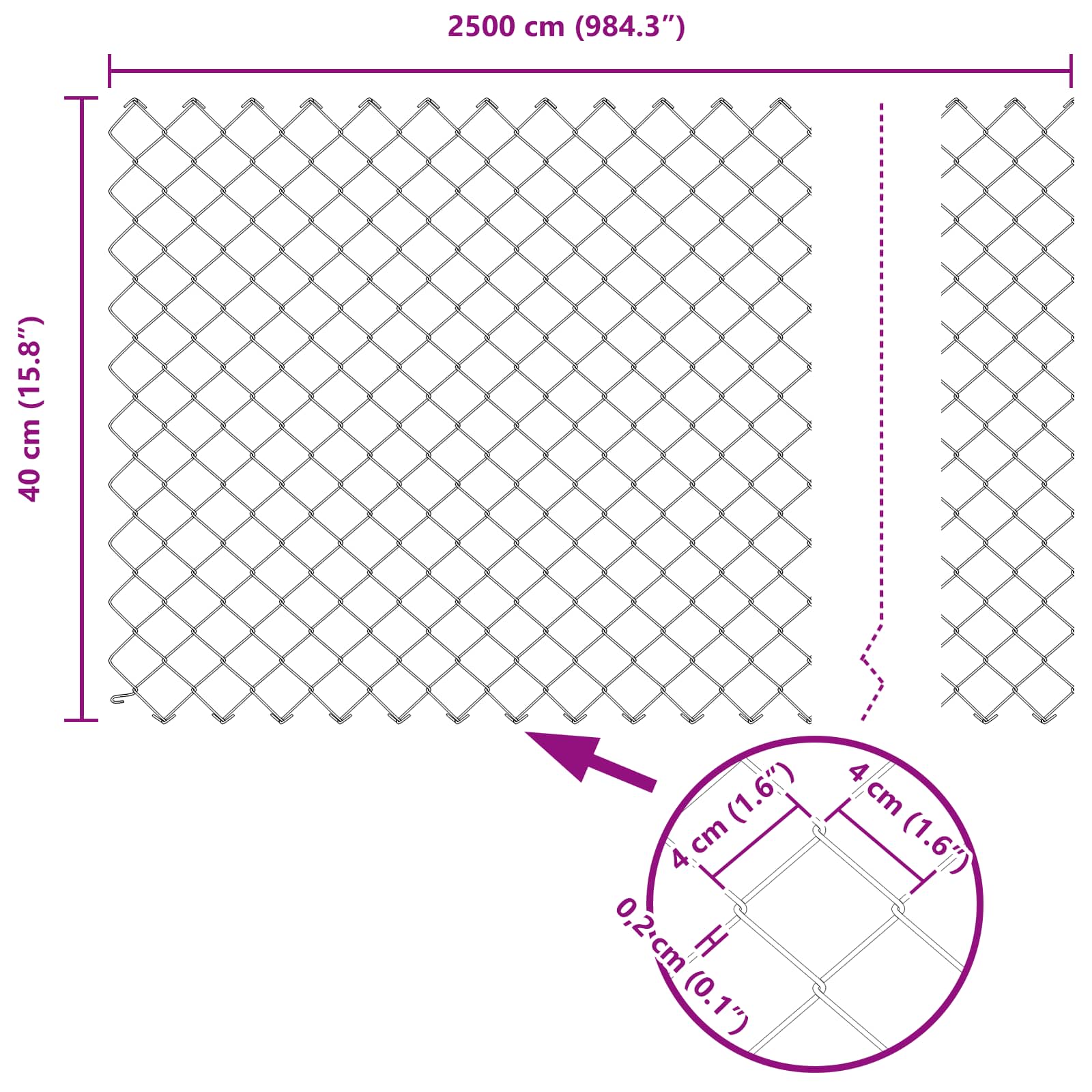 Maschendrahtzaun Verzinkter Stahl 15x1 m Silbern