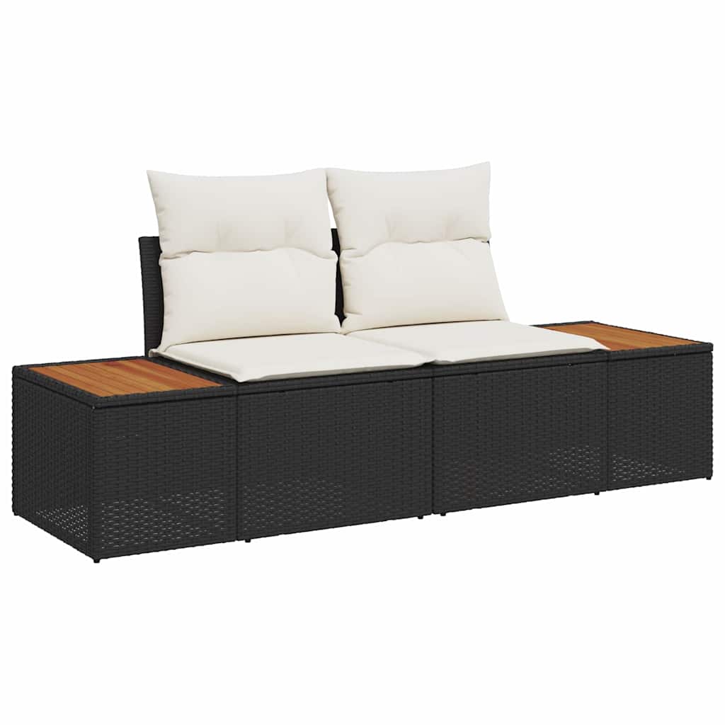 Garten Essgruppe mit Kissen 9 pcs Schwarz und Beige