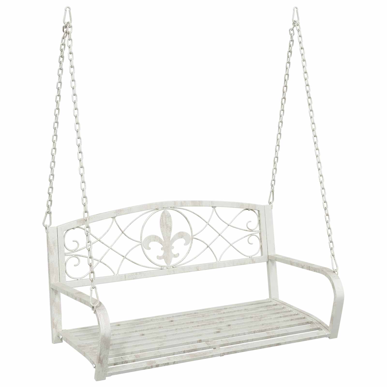 Schaukelbank Stahl 71 x 75 x 59 cm Antik Weiß