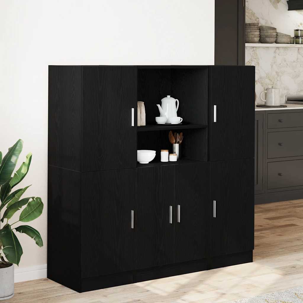 3-tlg. Küchenschrank-Set Weiß Holzwerkstoff