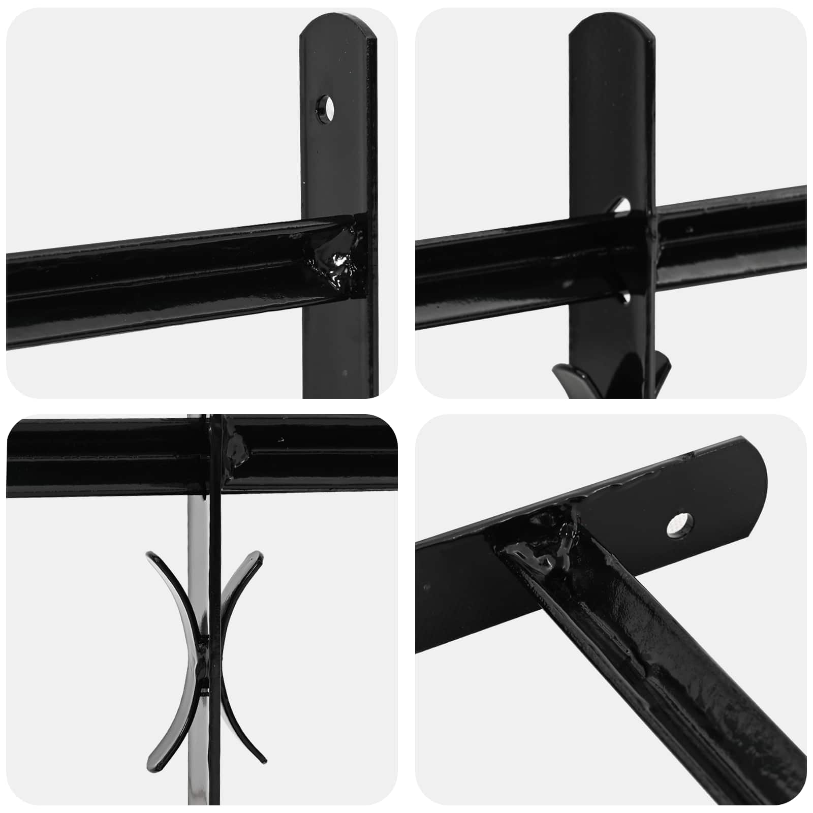 Fenstergitter 76 x 30 cm Pulverbeschichteter Stahl Schwarz