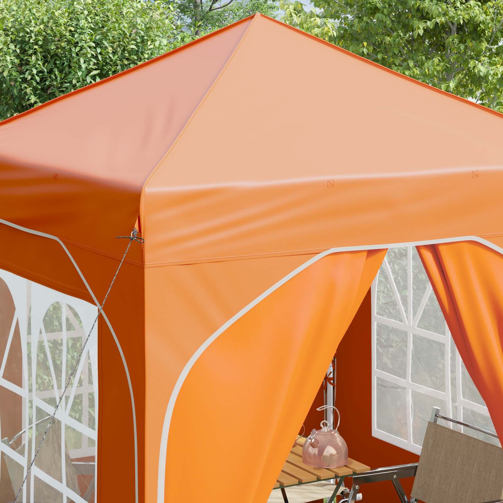 Pop-up Partyzelt 194 x 194 x 245 cm Creme