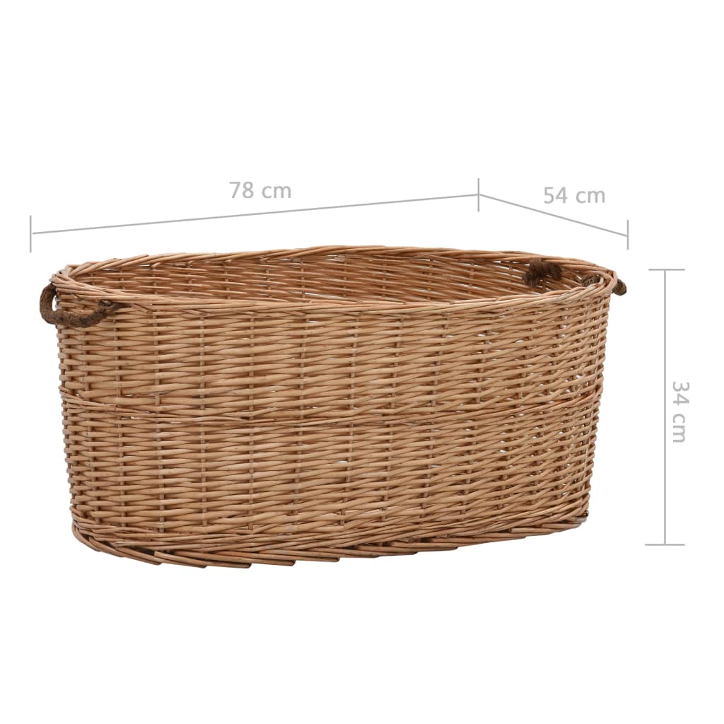 Holzkorb mit Tragegriffen 56x40x28 cm Natur Weide