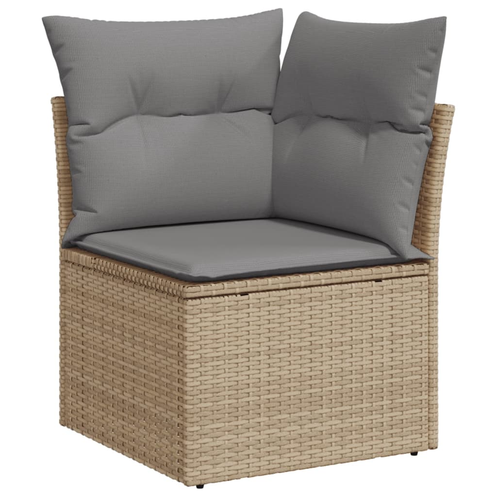 13-tlg. Garten-Sofagarnitur mit Kissen Schwarz Poly Rattan