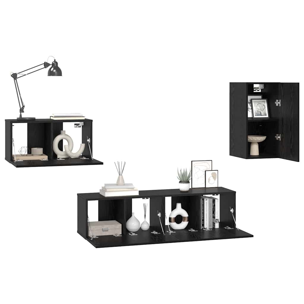 4-tlg. TV-Schrank-Set Weiß Holzwerkstoff
