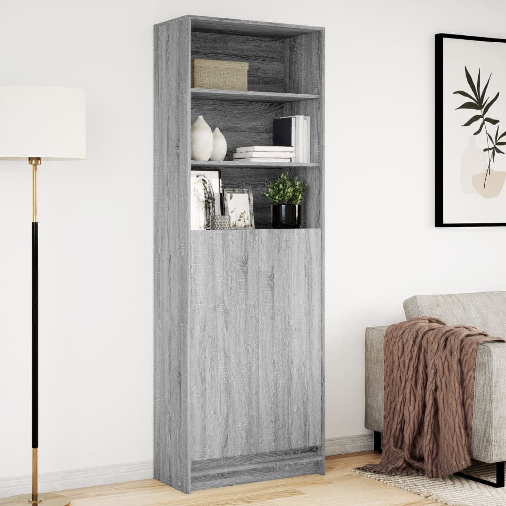 Highboard mit LED-Beleuchtung Weiß 69x32,5x200 cm Holzwerkstoff