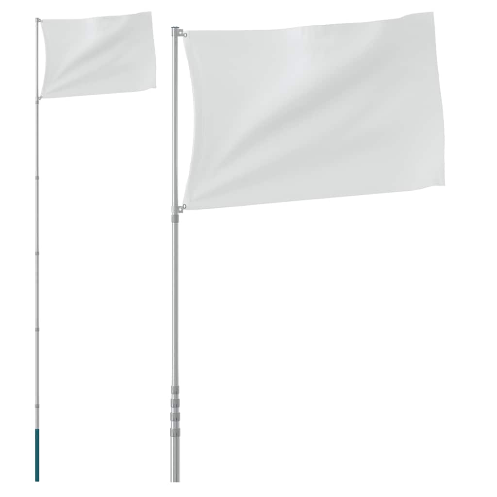 Fahnenmast Teilbar Silbern 6,08 m Aluminium