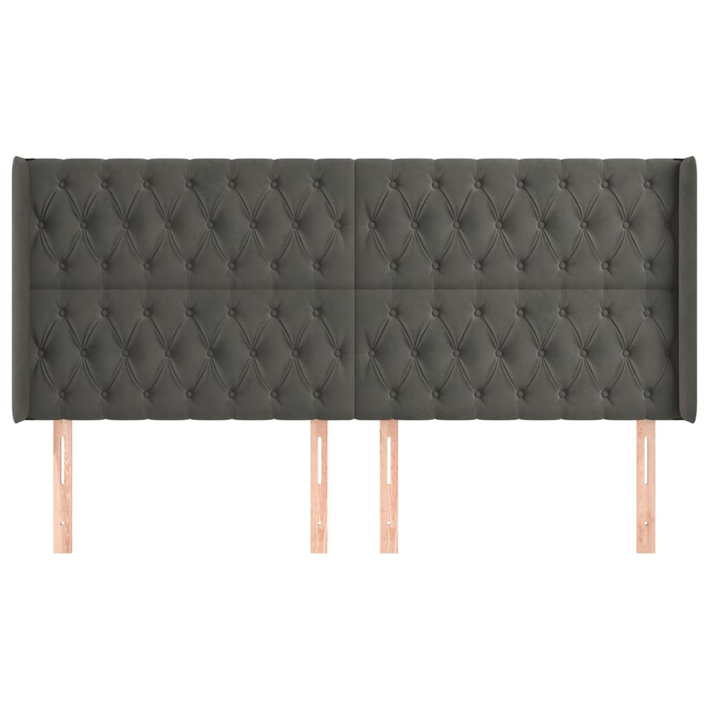 Kopfteil mit Ohren Dunkelblau 93x16x78/88 cm Samt