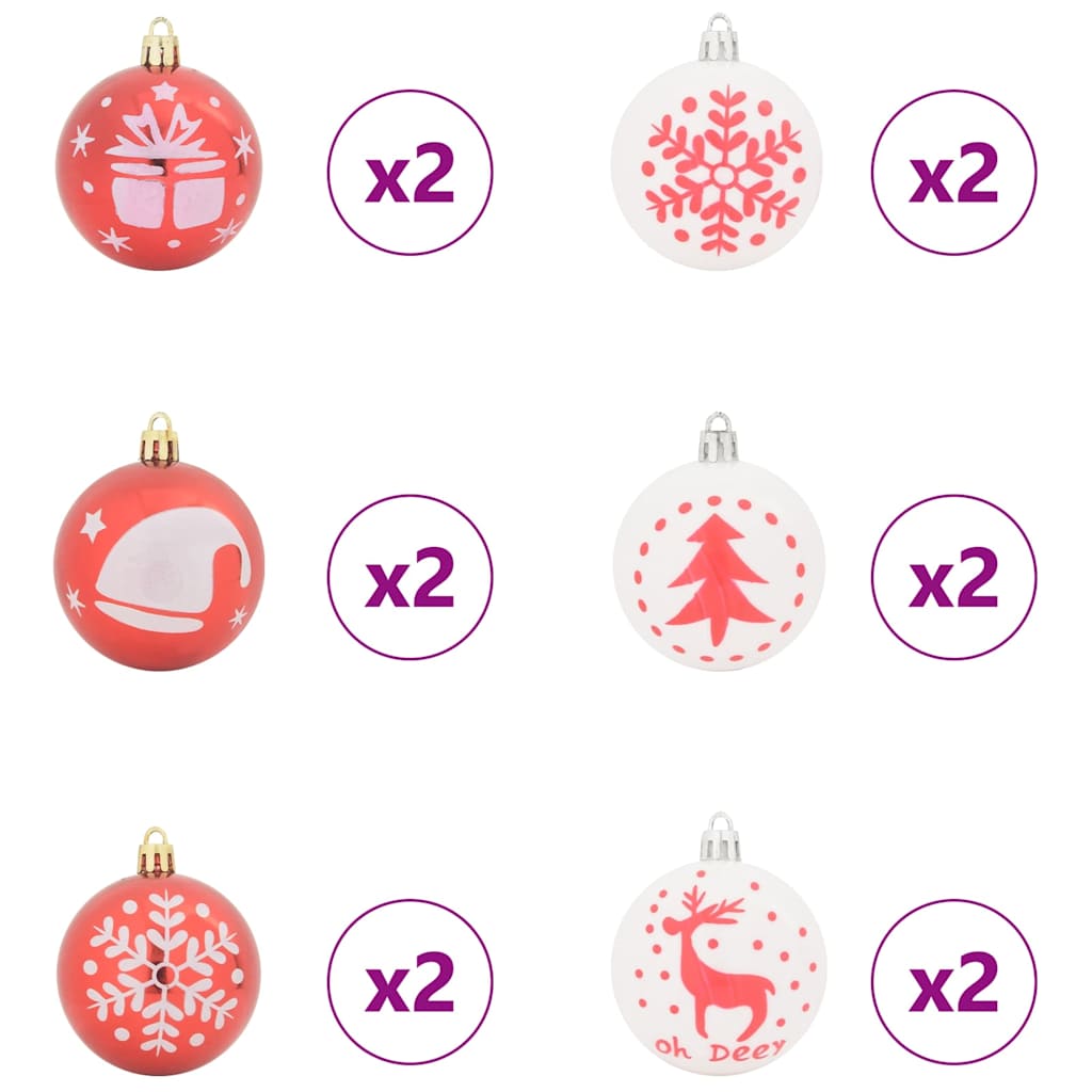Weihnachtskugel-Set 40 pcs Gold und Rot Kunststoff