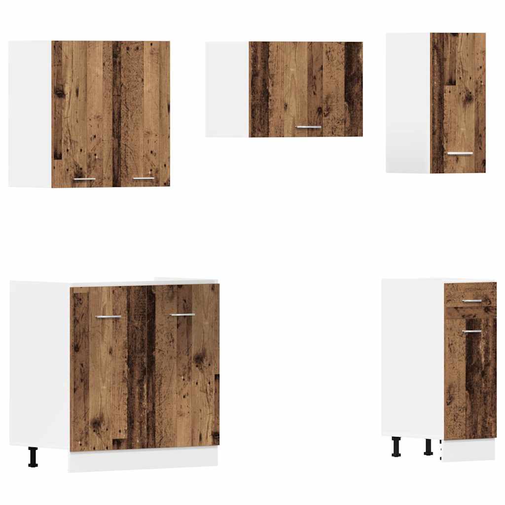 11-tlg. Küchenzeile Lyon Weiß Holzwerkstoff