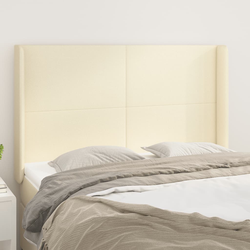 Kopfteil mit Ohren Creme 83x16x78/88 cm Kunstleder