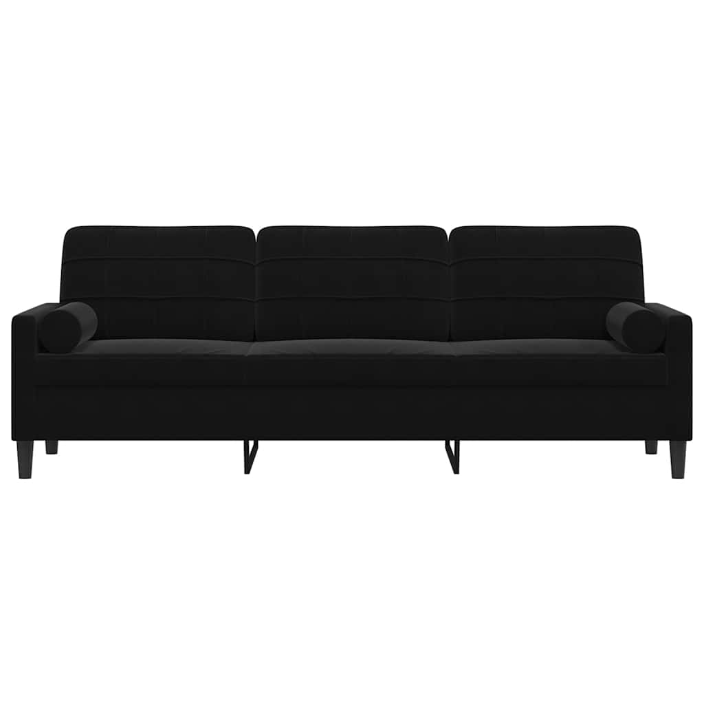 2-Sitzer-Sofa mit Zierkissen Hellgrau 120 cm Samt
