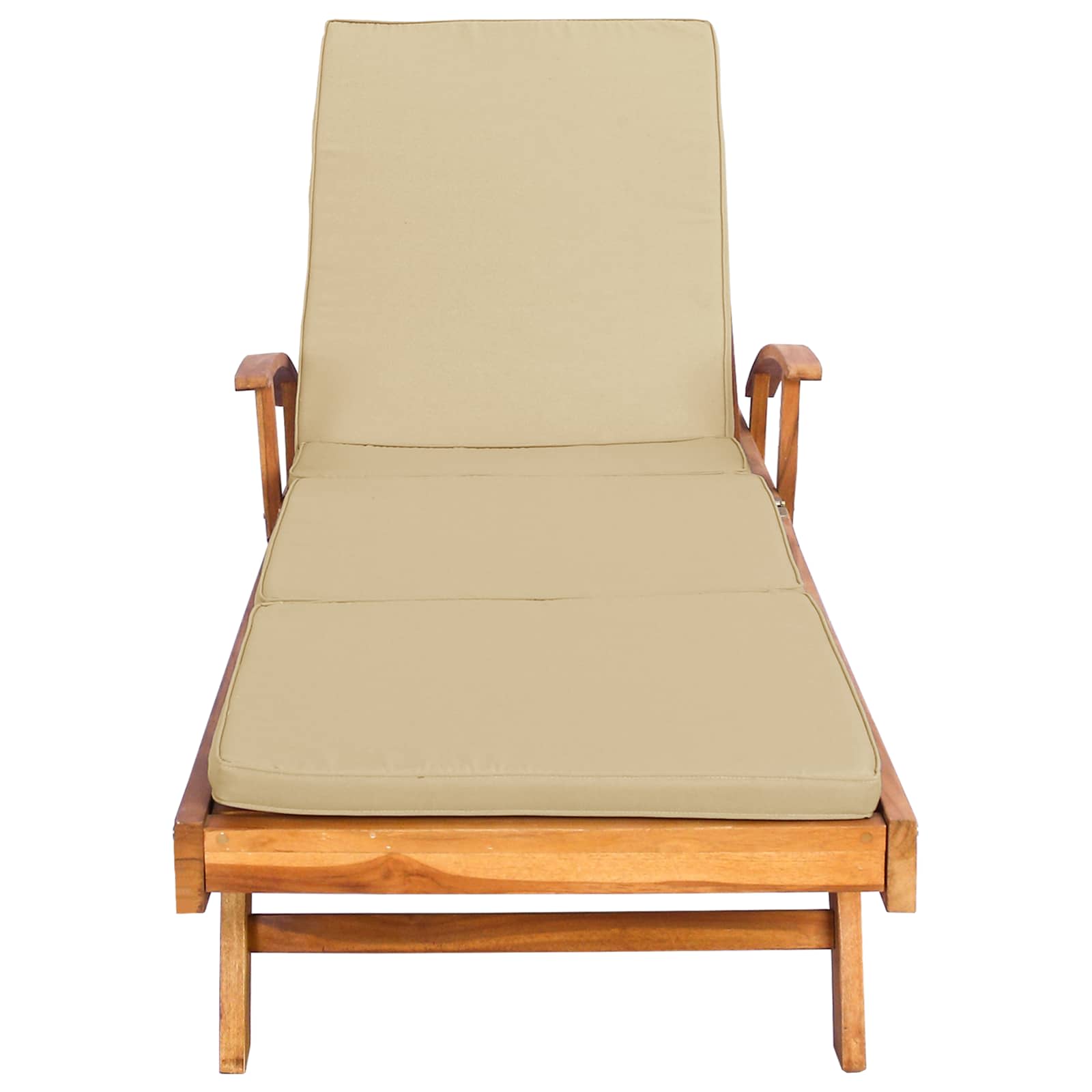 Sonnenliege 1-Person Braun Massivholz Teak