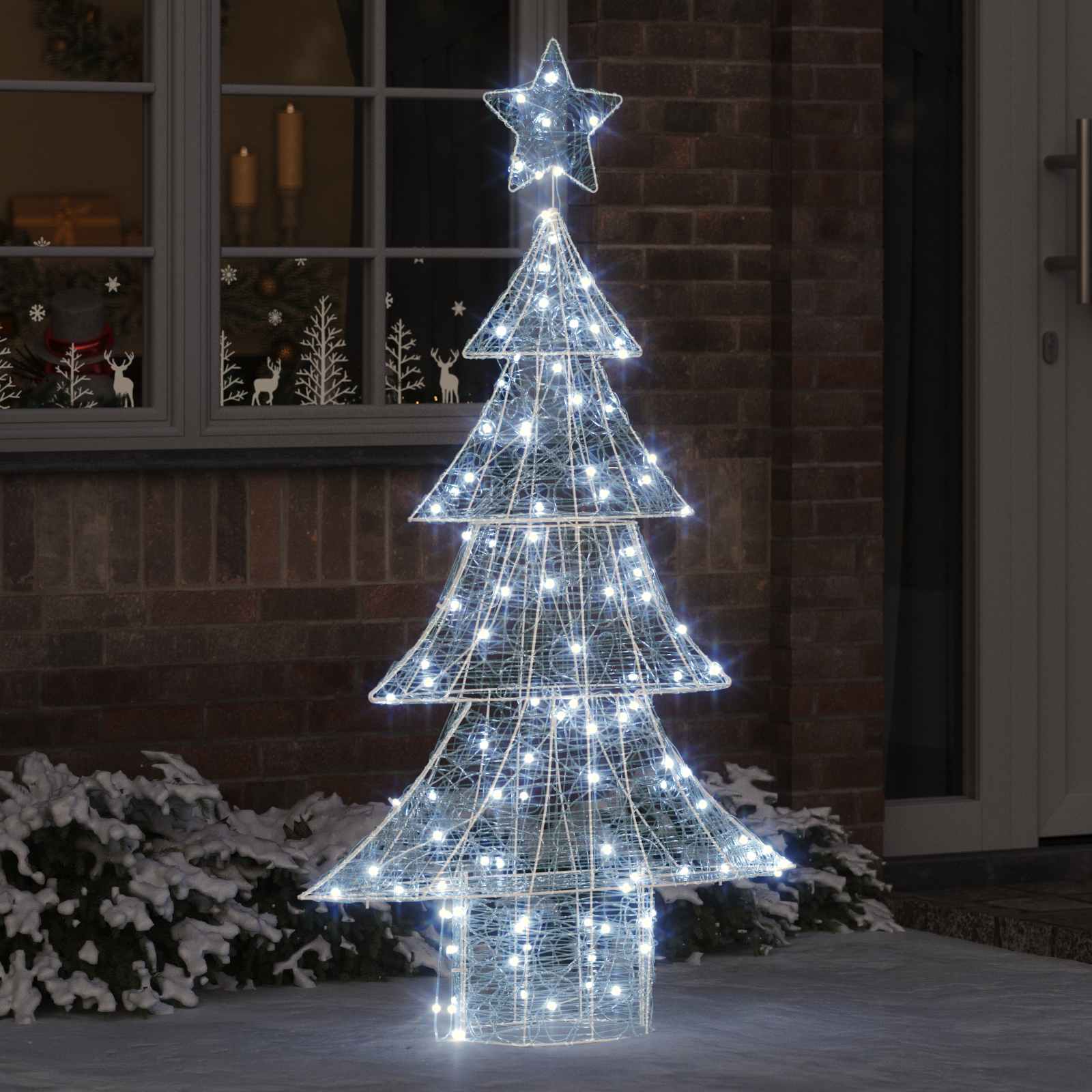 Weihnachtsbaum mit 100 LEDs Warmweiß 120 cm Acryl