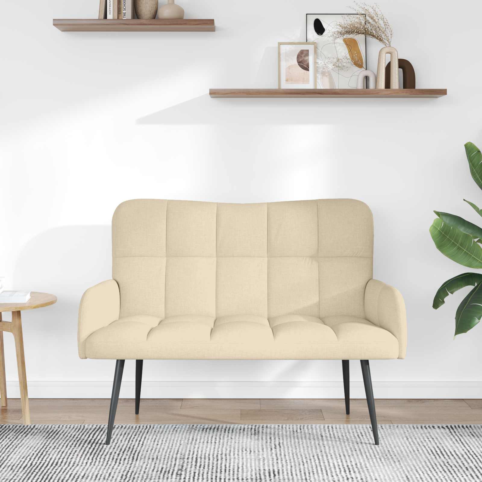 2-Sitzer Sofa Hellgrau 115 x 61 x 87 cm Stoff