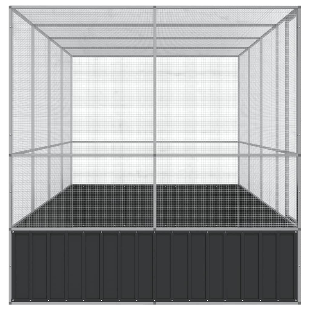 Voliere Silbern 210,5x107x212 cm Stahl