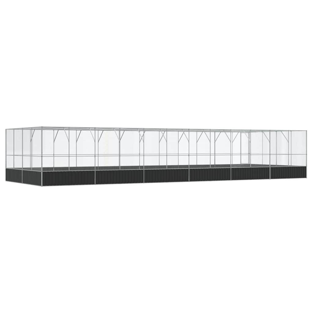Voliere Silbern 210,5x107x212 cm Stahl