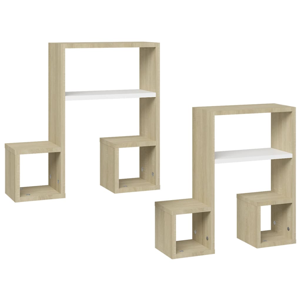 Wandregale 2 Stk. Weiß 50x15x50 cm Holzwerkstoff