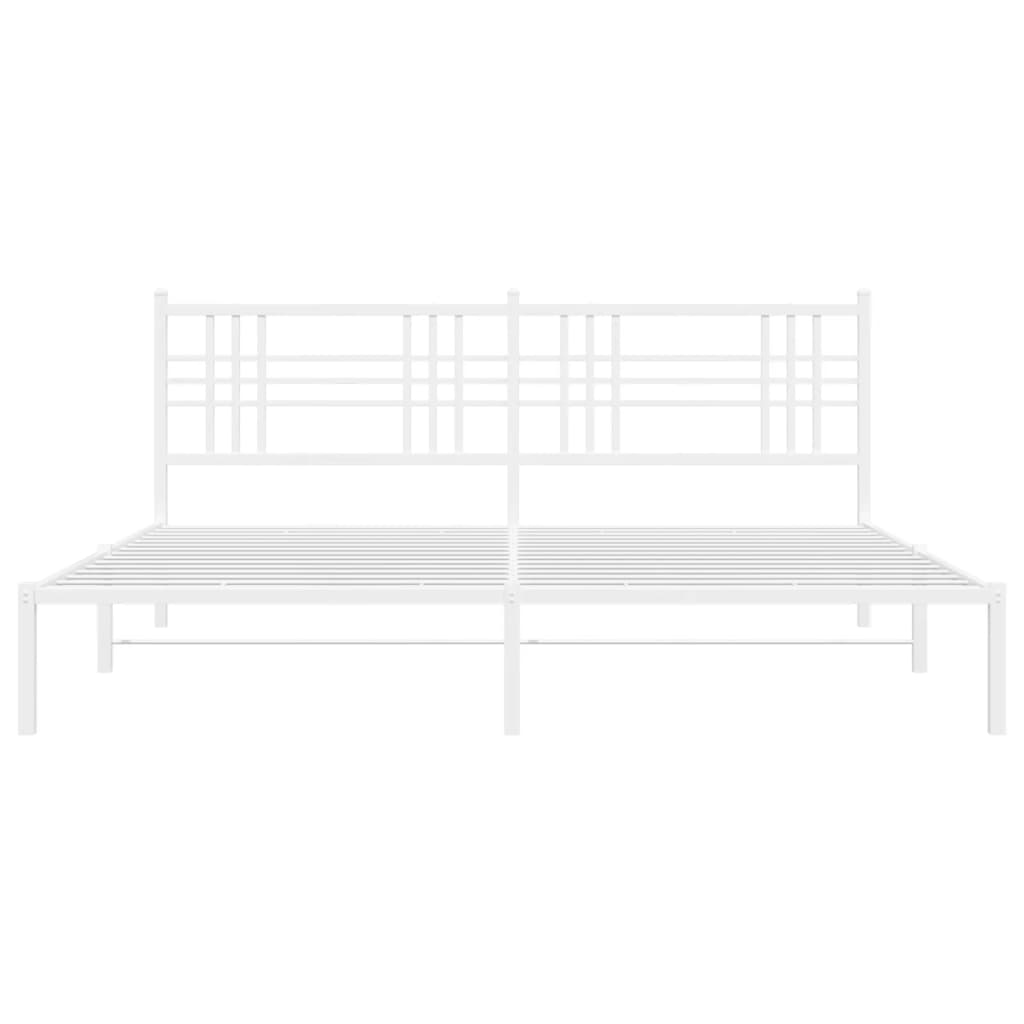 Bettgestell mit Kopf- und Fußteil Metall Schwarz 90x200 cm