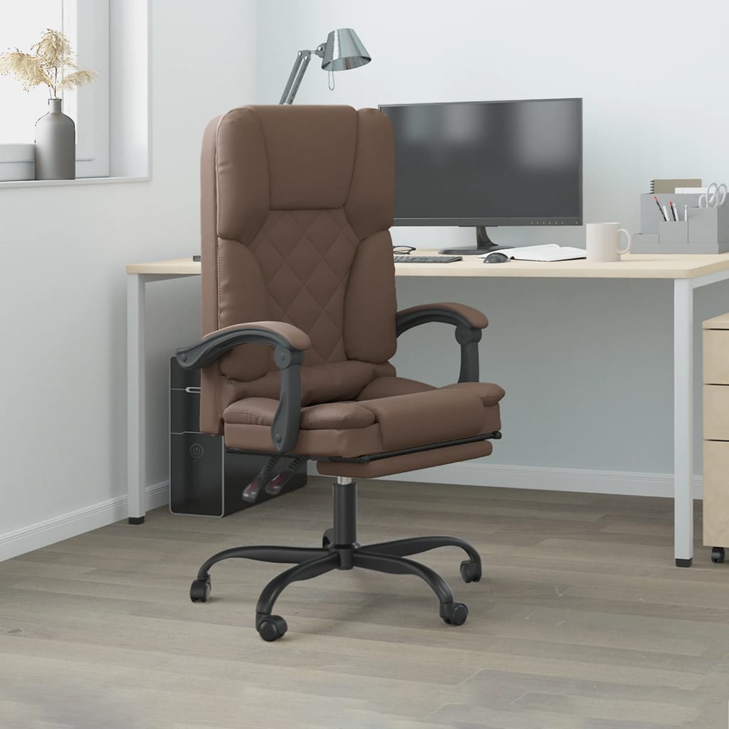 Bürostuhl mit Massagefunktion Schwarz Kunstleder