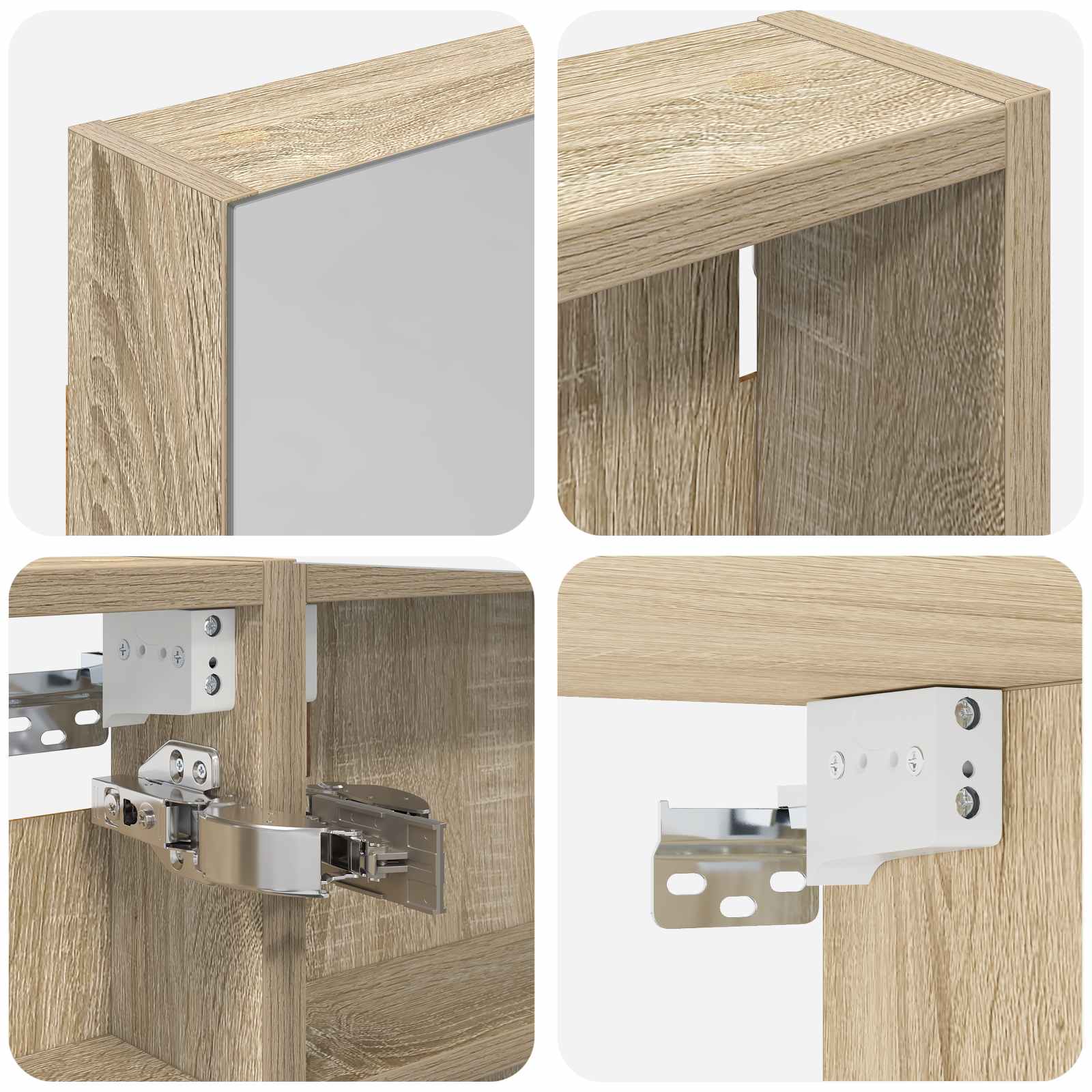 Badezimmerschrank-Set 3 pcs 80 x 10,5 x 50 cm Holzwerkstoff
