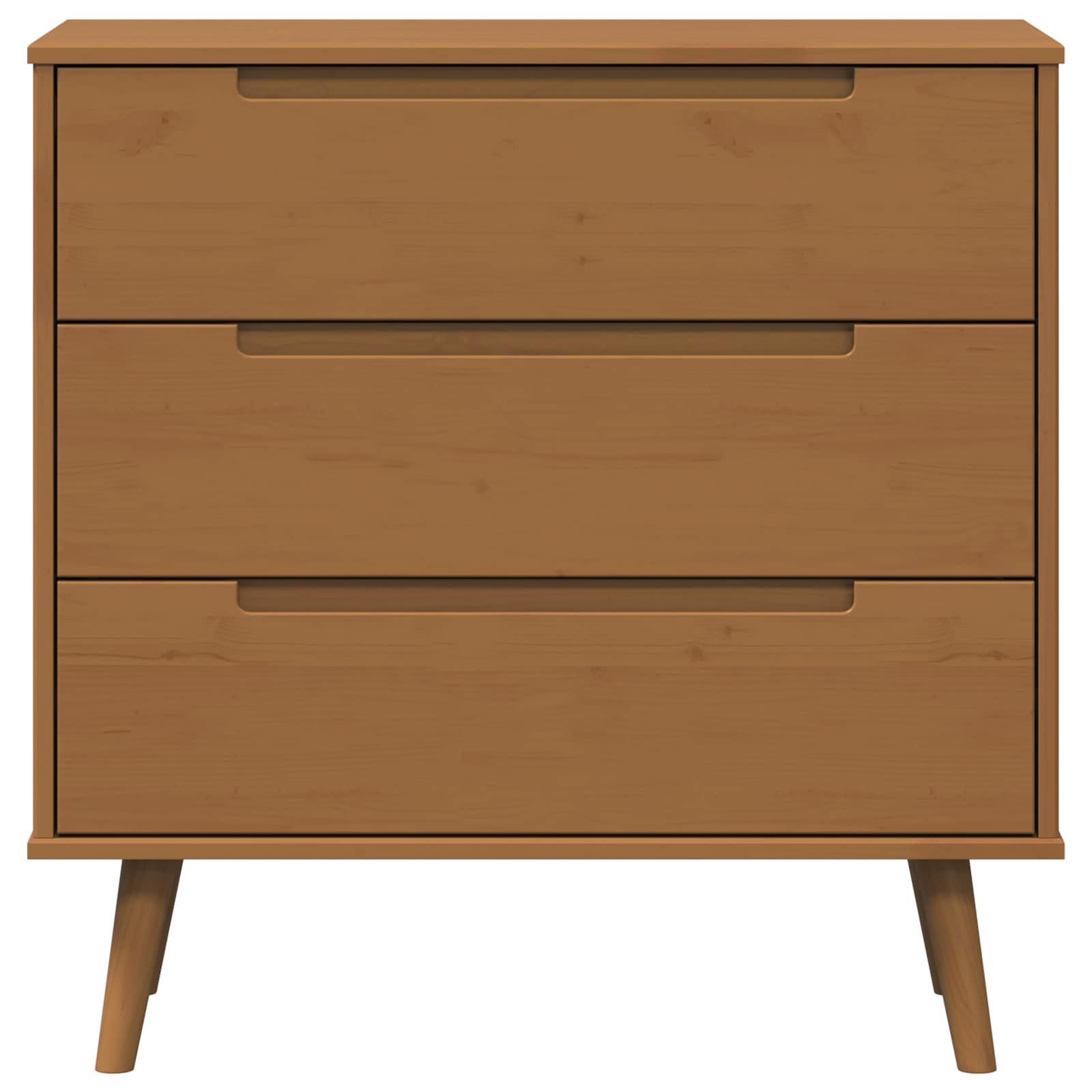 Schubladenschrank MOLDE Braun 80x40x80 cm Massivholz Kiefer