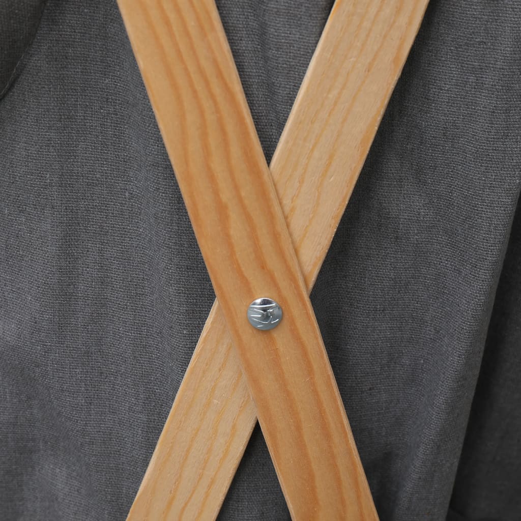 Faltbarer Wäschekorb Cremeweiß Holz und Stoff