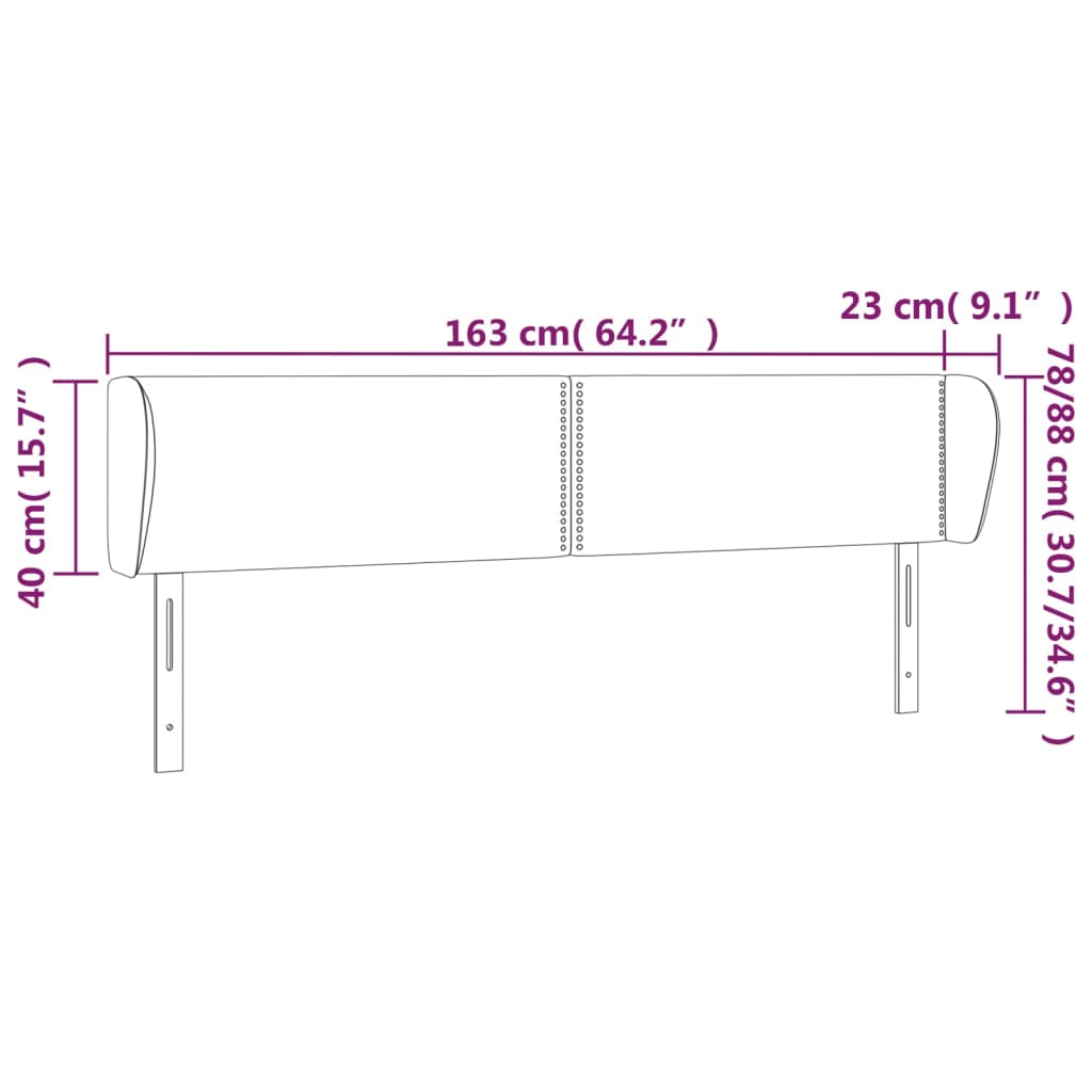 Kopfteil mit Ohren Dunkelgrau 83x23x78/88 cm Stoff