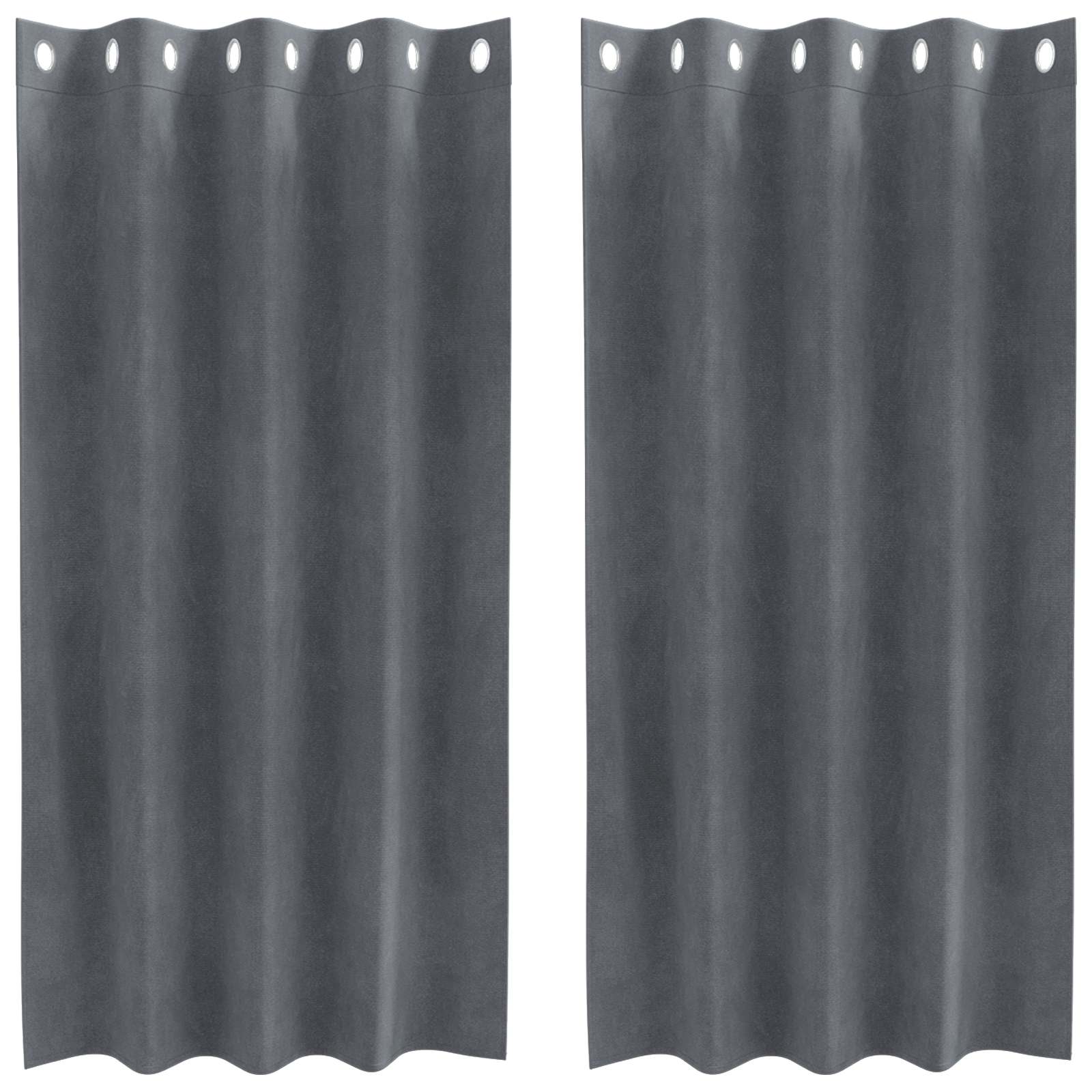 Verdunkelungsvorhänge 2 pcs Schwarz 140 x 140 cm Samt