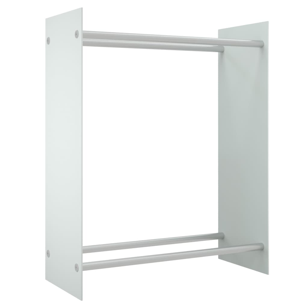 Brennholzregal Schwarz 40x35x100 cm Hartglas