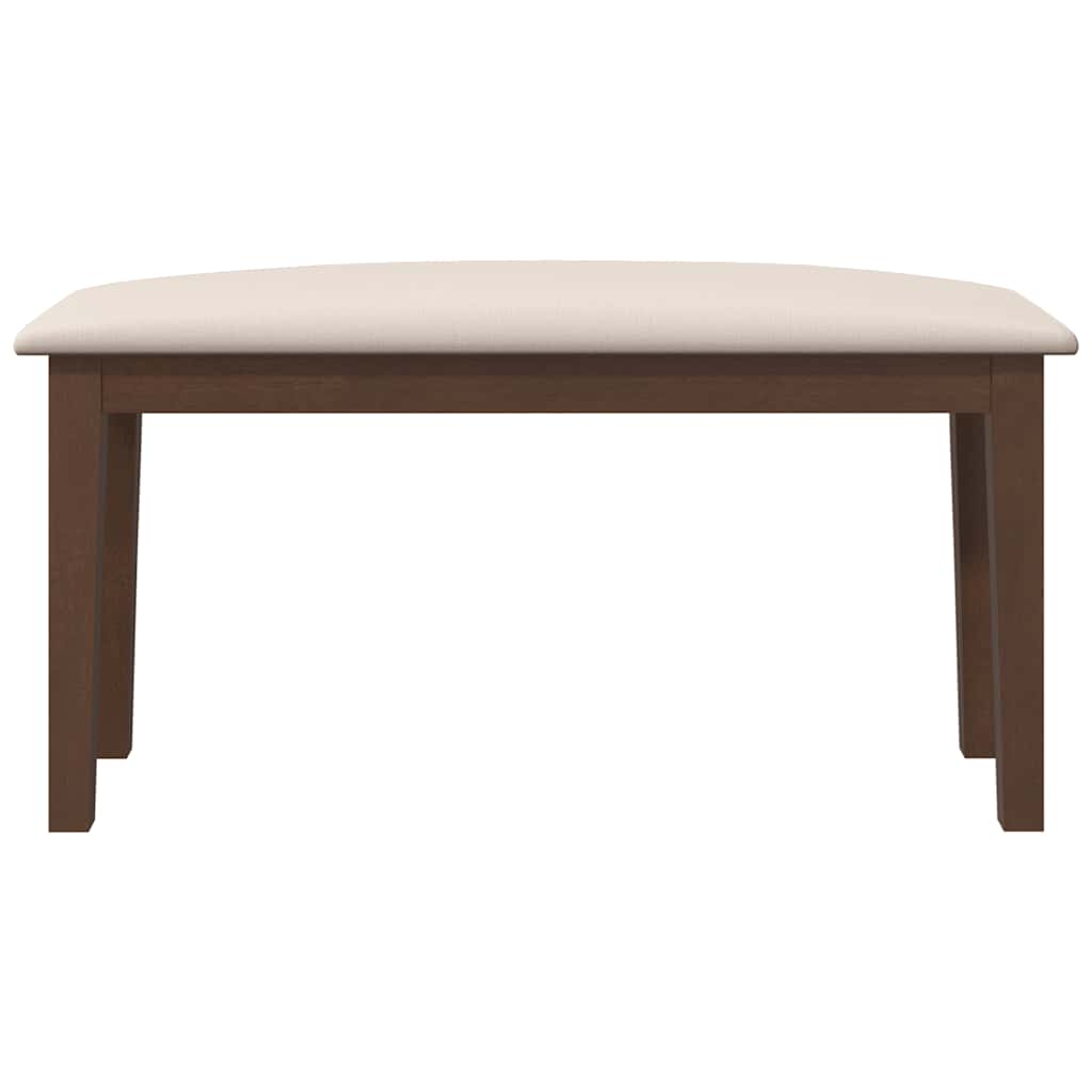 Bank 90 cm Braun Massivholz Gummibaum