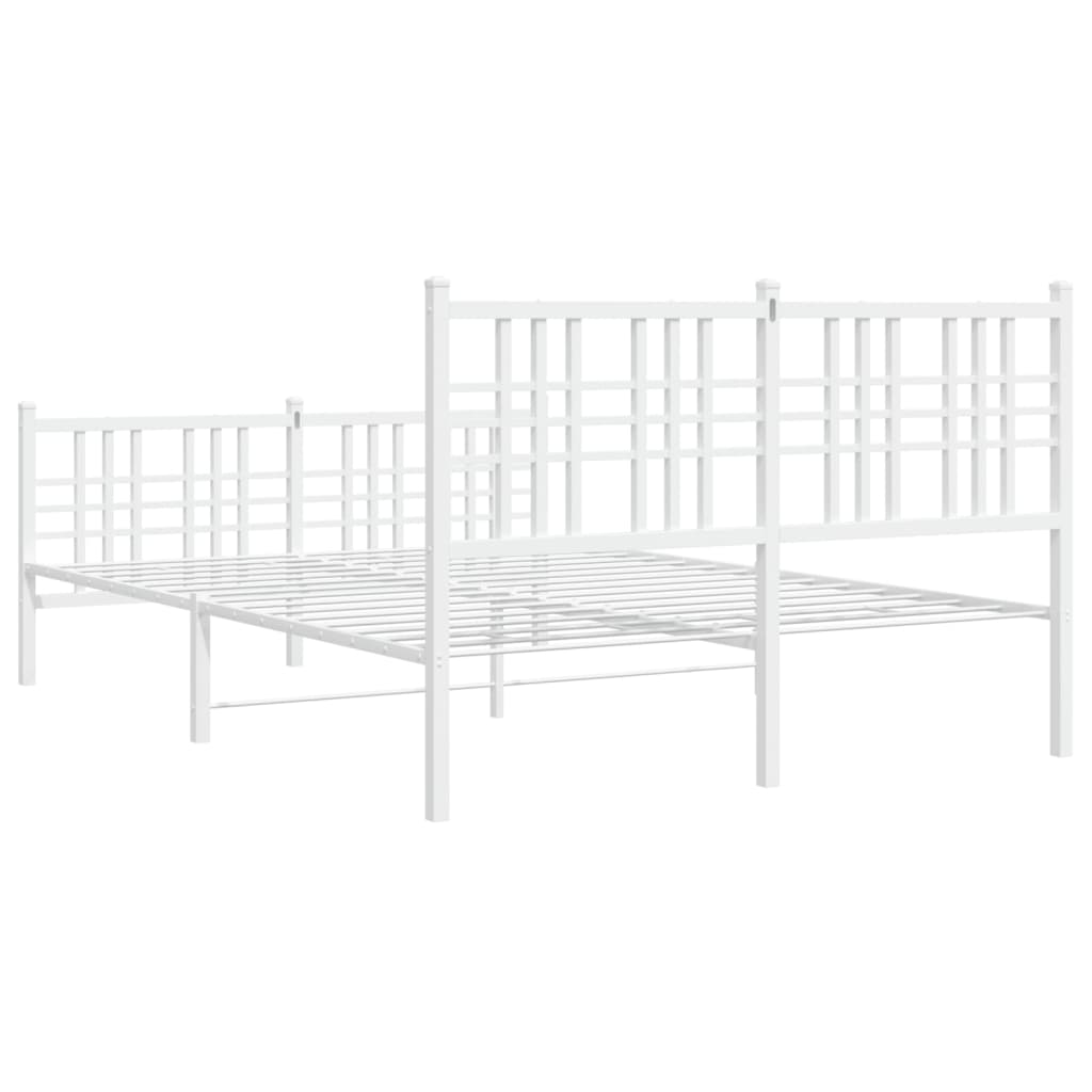 Bettgestell mit Kopf- und Fußteil Metall Schwarz 90x200 cm