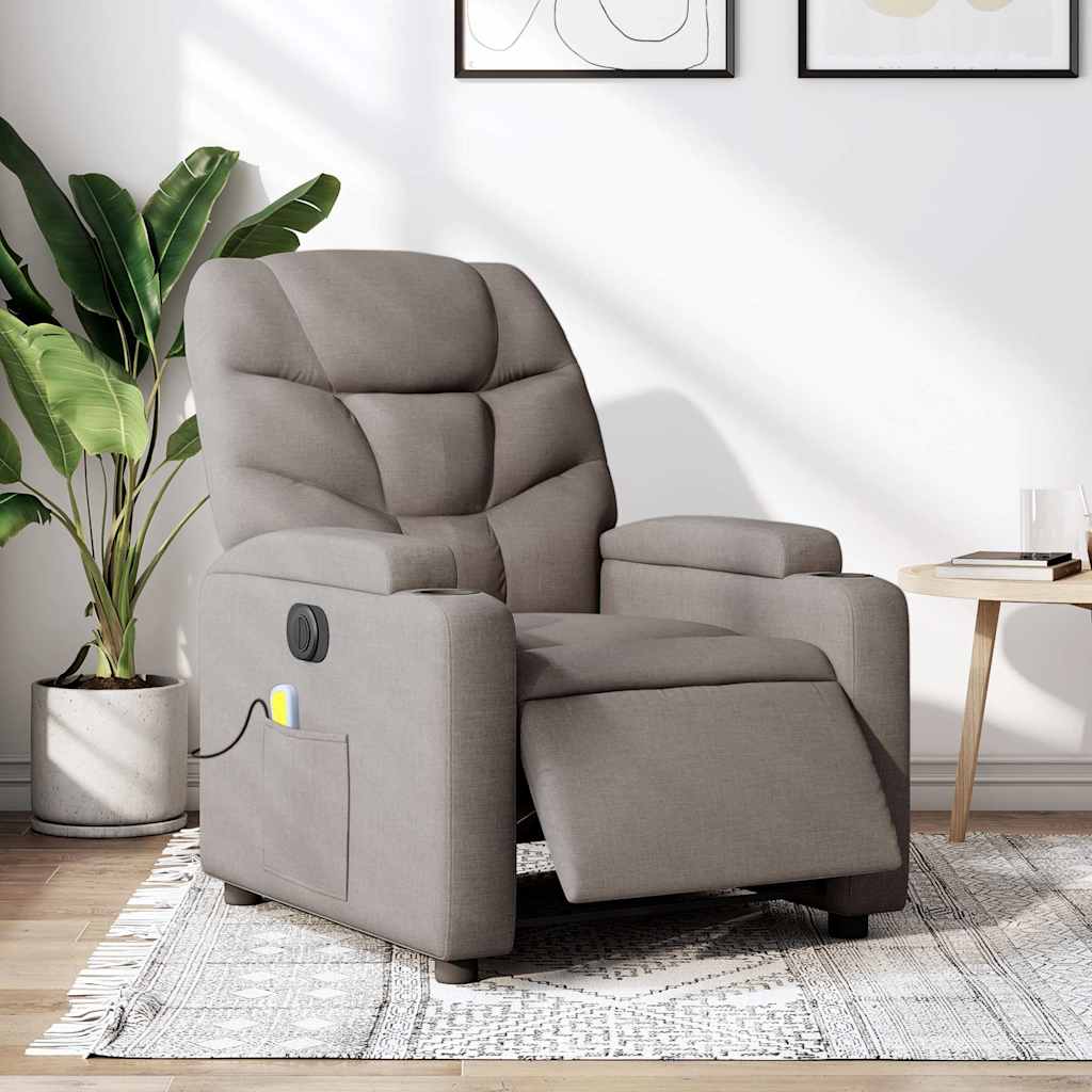 Relaxsessel Elektrisch Dunkelgrau Stoff