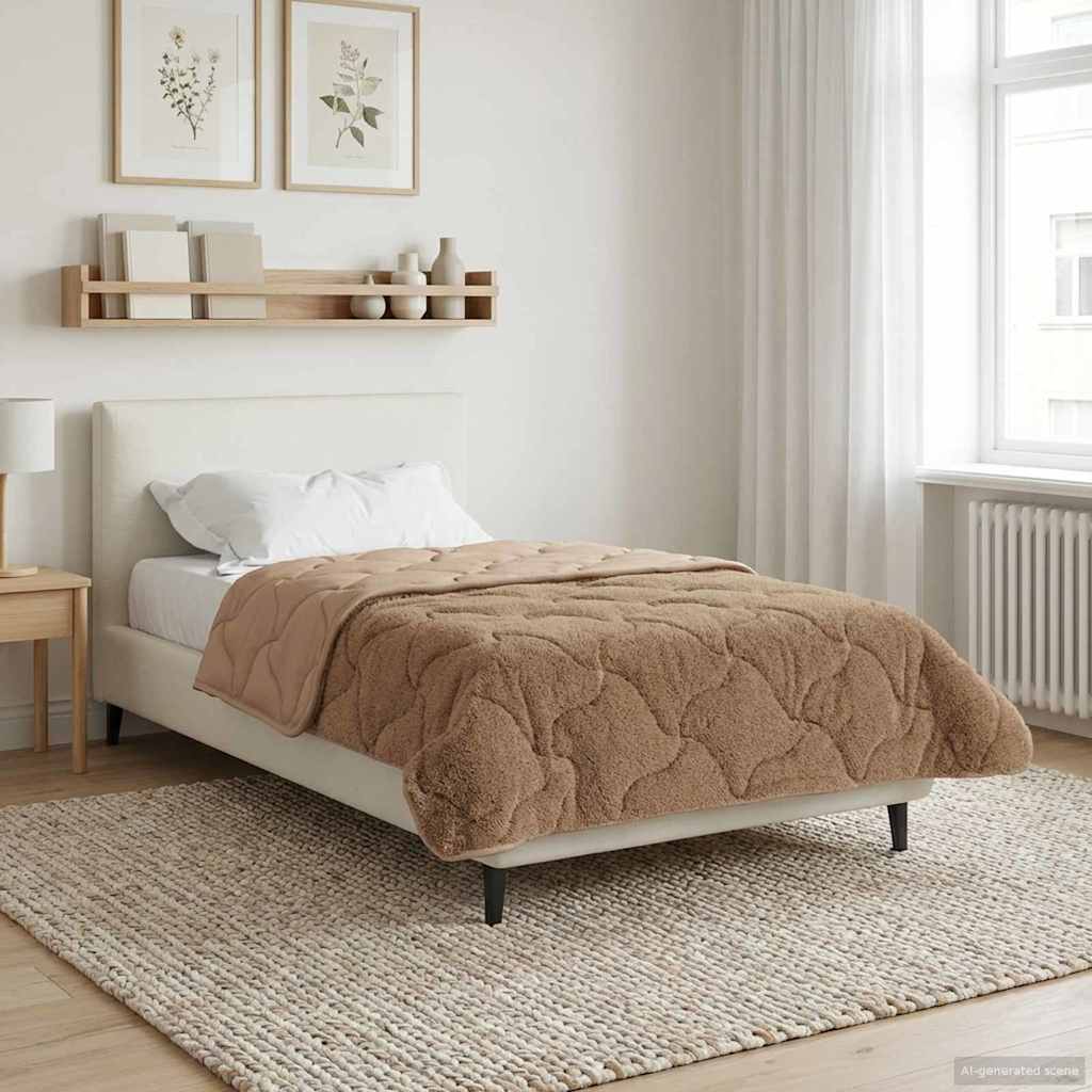 Sommerdecke Anthrazit 135 x 200 cm Mikrofaser und Teddy-Fleece