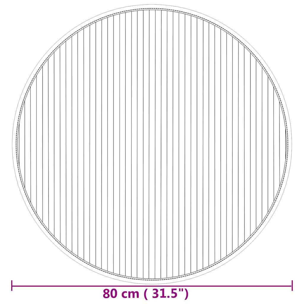 Teppich Rund Schwarz 60 cm Bambus