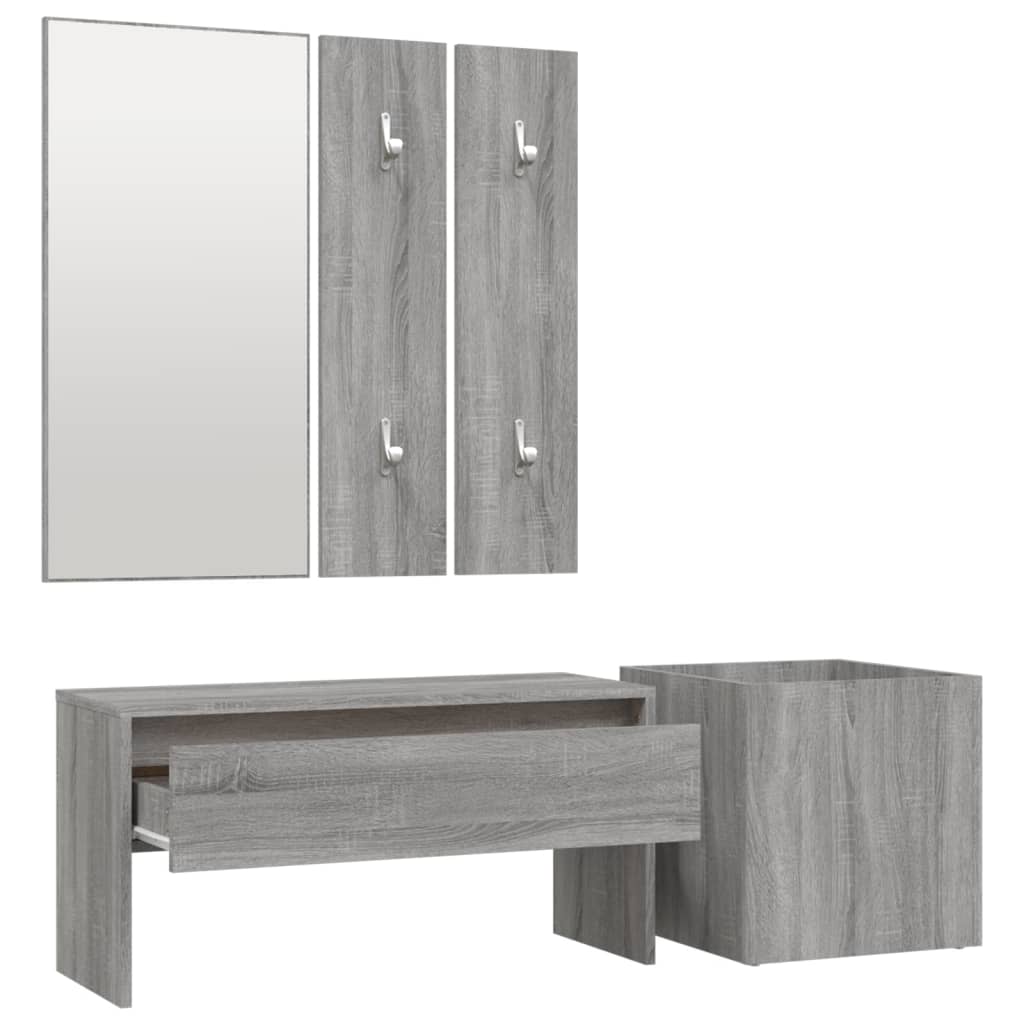 Garderoben-Set Weiß Holzwerkstoff