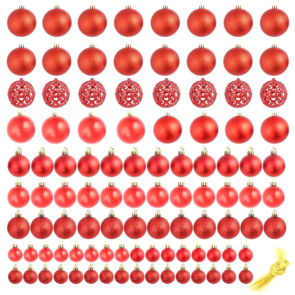 100-tlg. Weihnachtskugel-Set Weiß