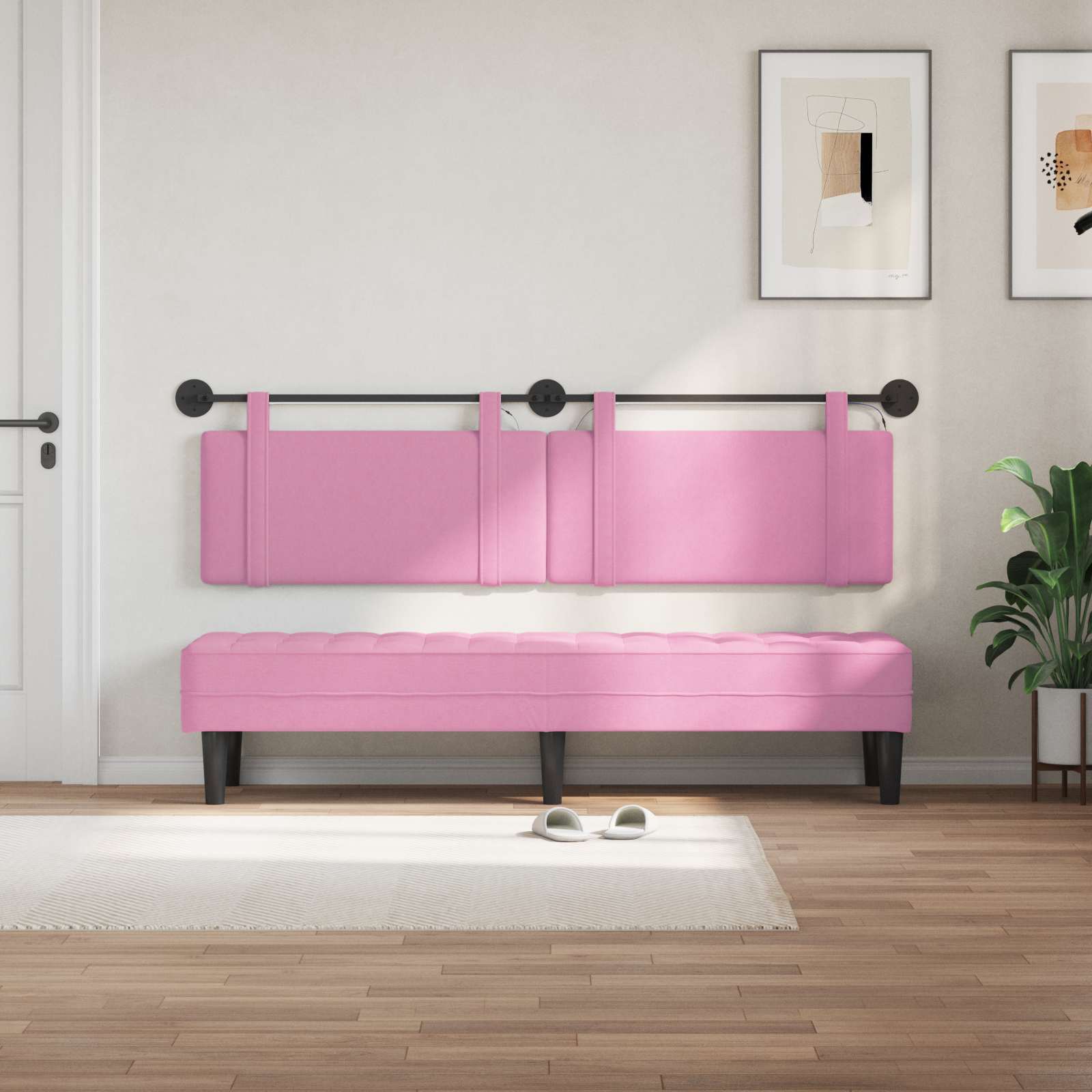 Hängendes Kopfteil Mit LED Licht Wolkengrau Stoff
