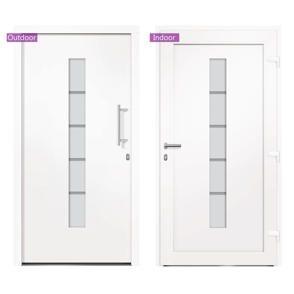 Haustür Aluminium und PVC Weiß 100x210 cm