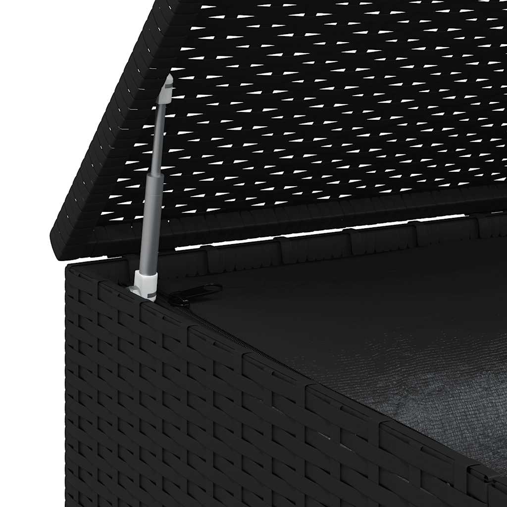 Garten-Kissenbox PE Rattan 100x49x103,5 cm Schwarz