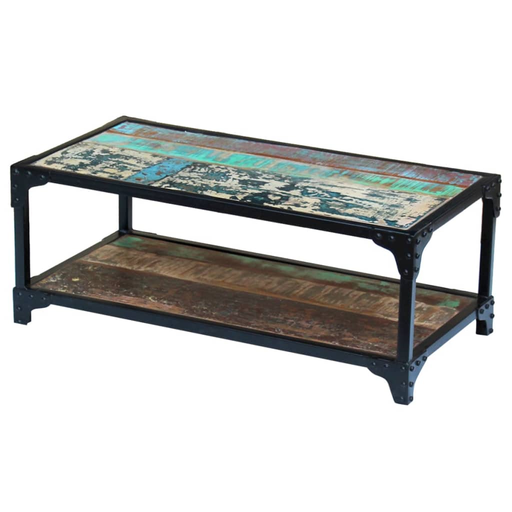 Couchtisch 40x40x36 cm Raues Mango-Massivholz