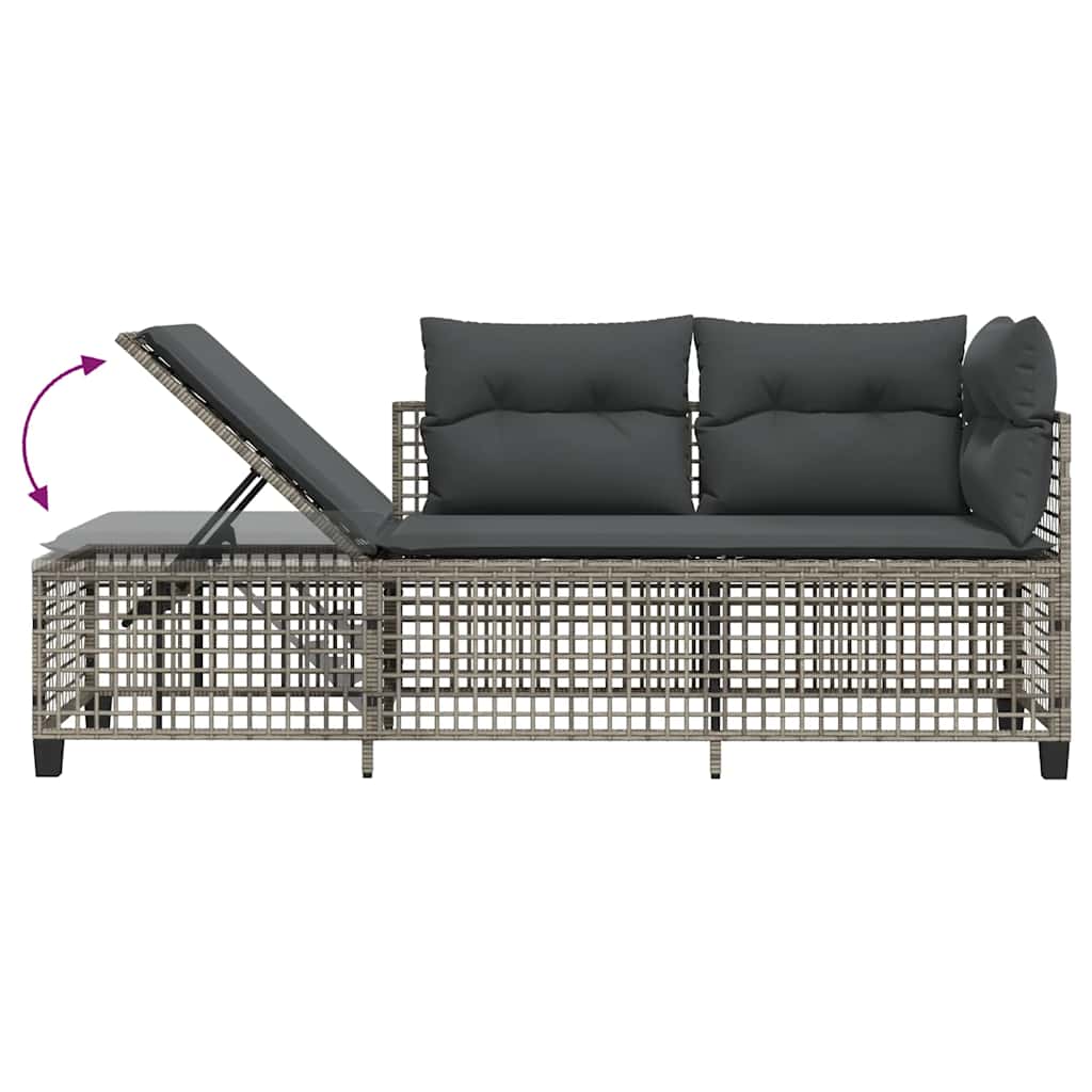 3-tlg. Garten-Ecksofa-Set mit Kissen Schwarz Poly Rattan