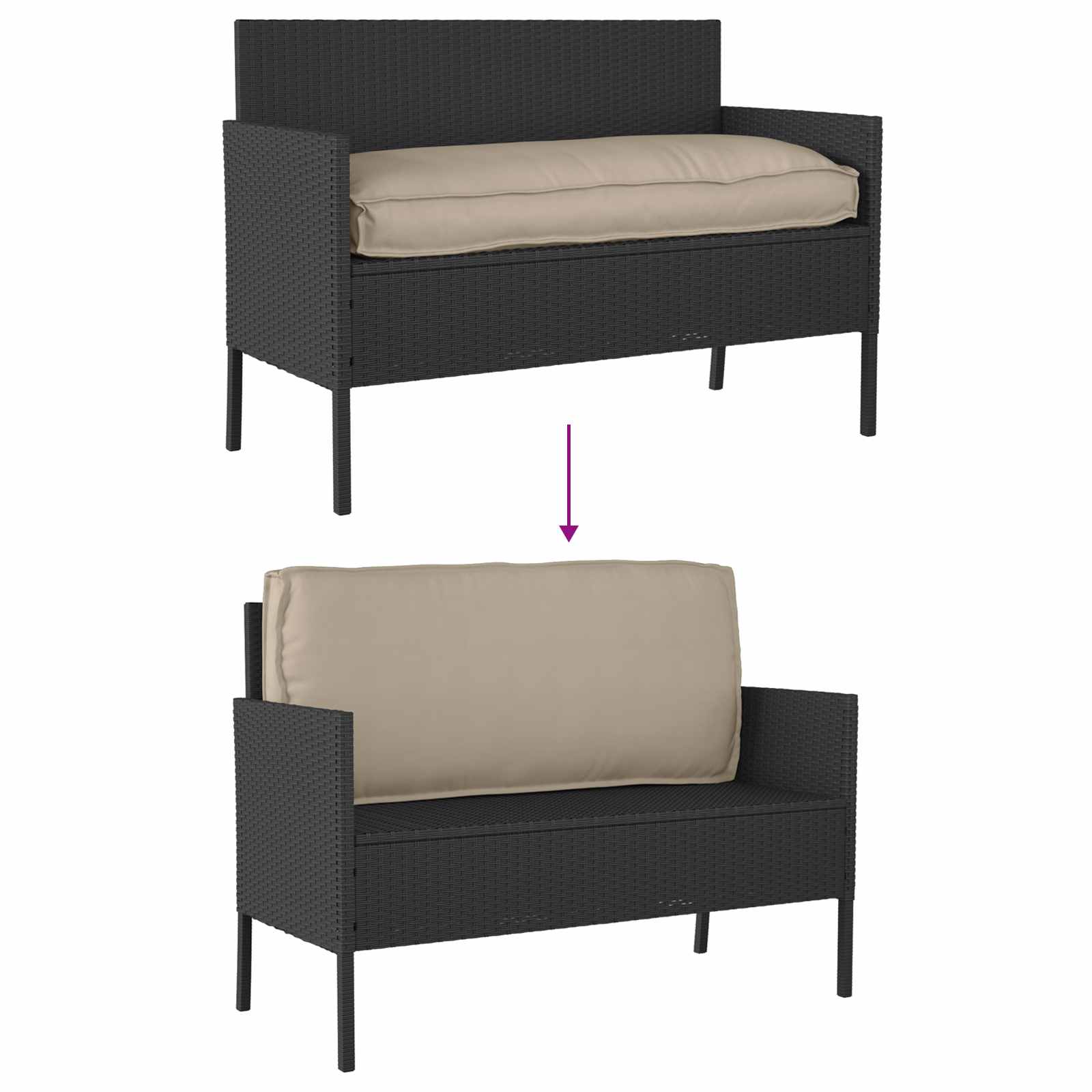 Kissen Anthrazit 120 x 50 x 12 cm Oxford-Stoff