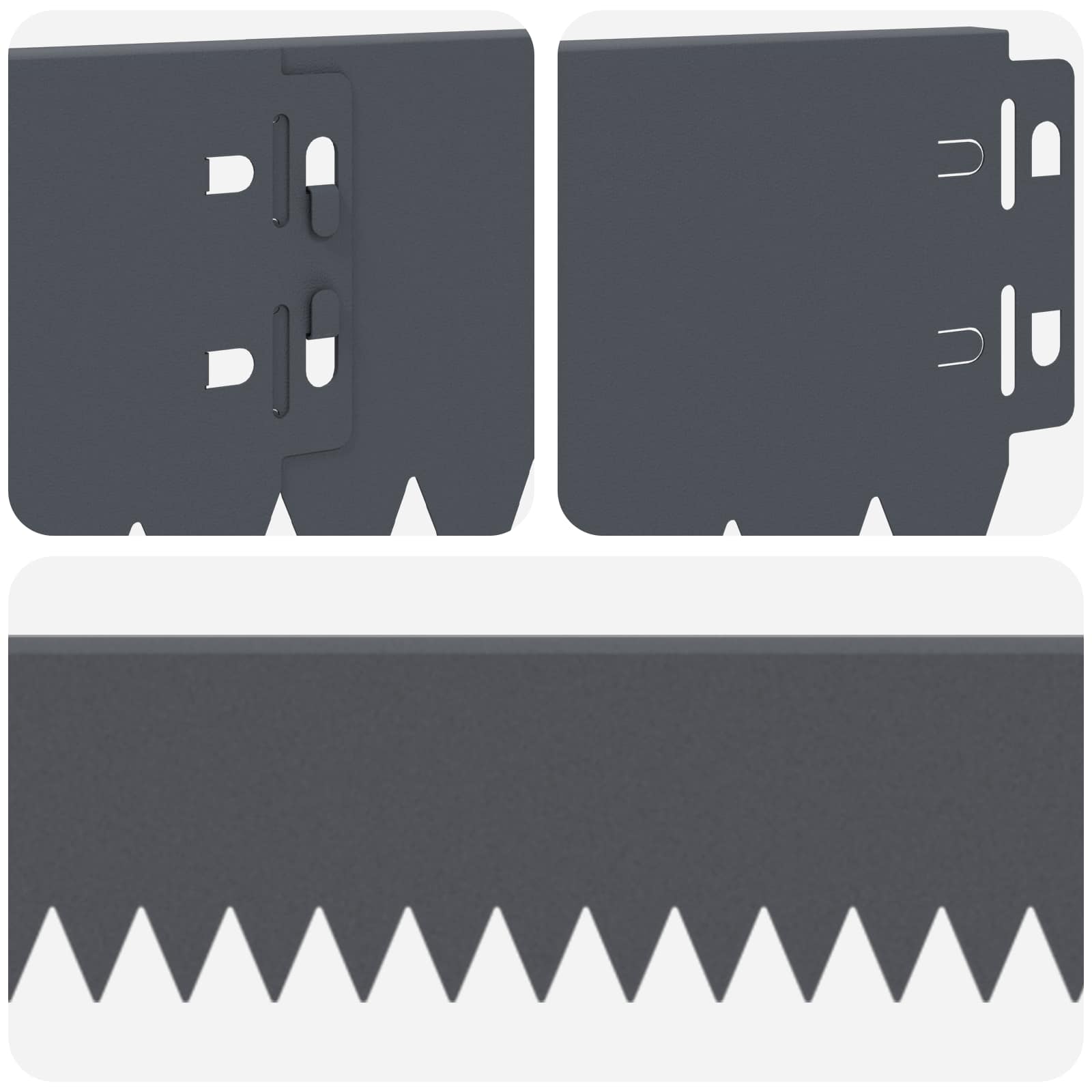Raseneinfassung 10 pcs 103 x 10 cm Stahl Schwarz
